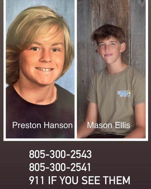 Preston Hanson Mason Ellis Missing