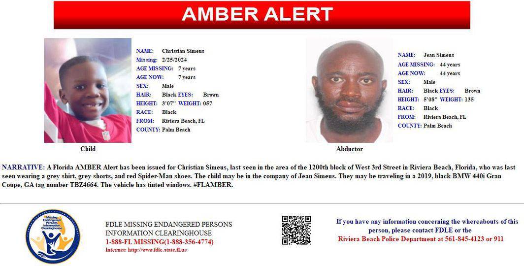 Amber Alert Today Florida - Palm Beach County, Kidnapping